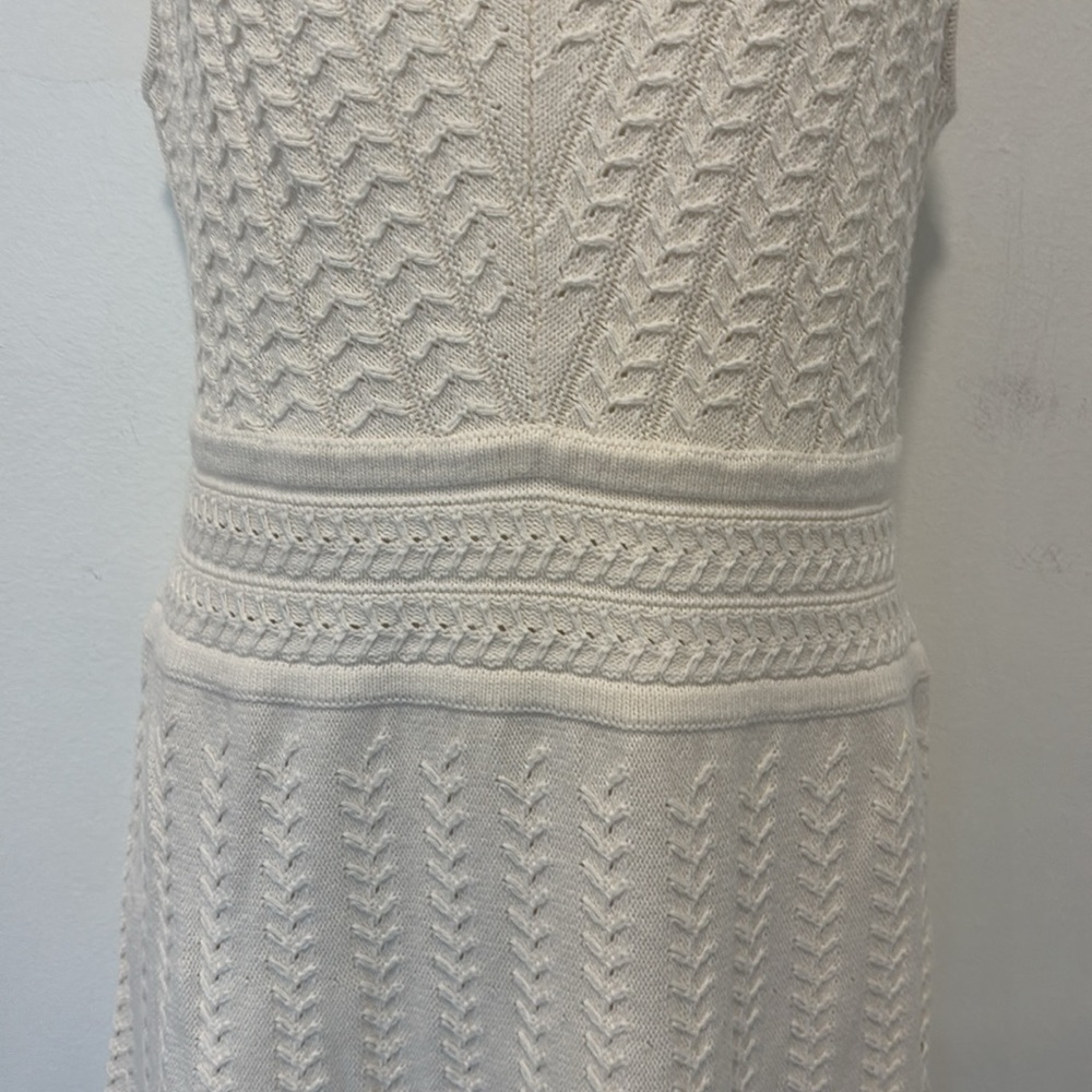 Haute Hippie Style Cream Knit/Crochet Tank Dress Size Large EUC - Picture 5 of 9